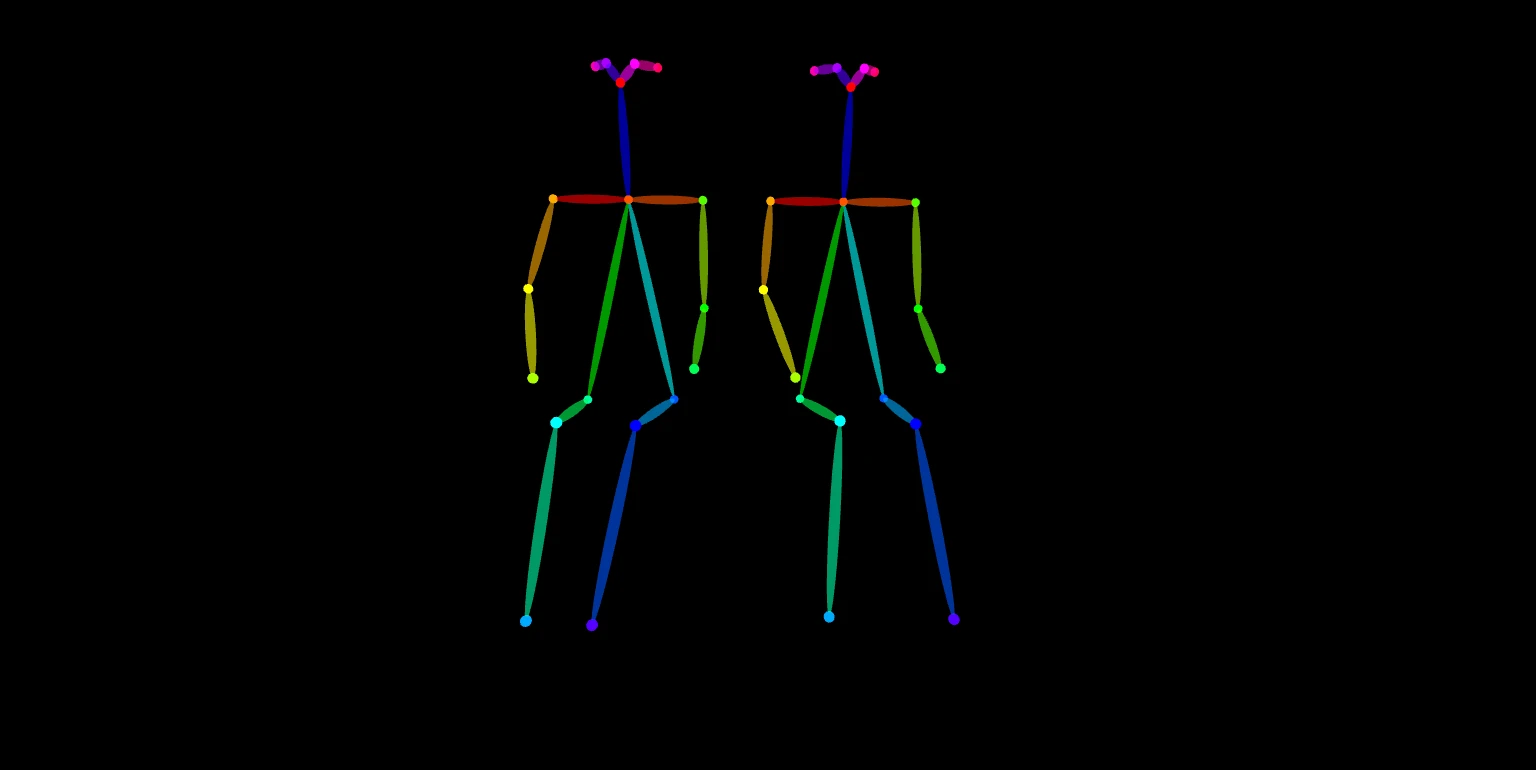 2人組のOpenPose画像